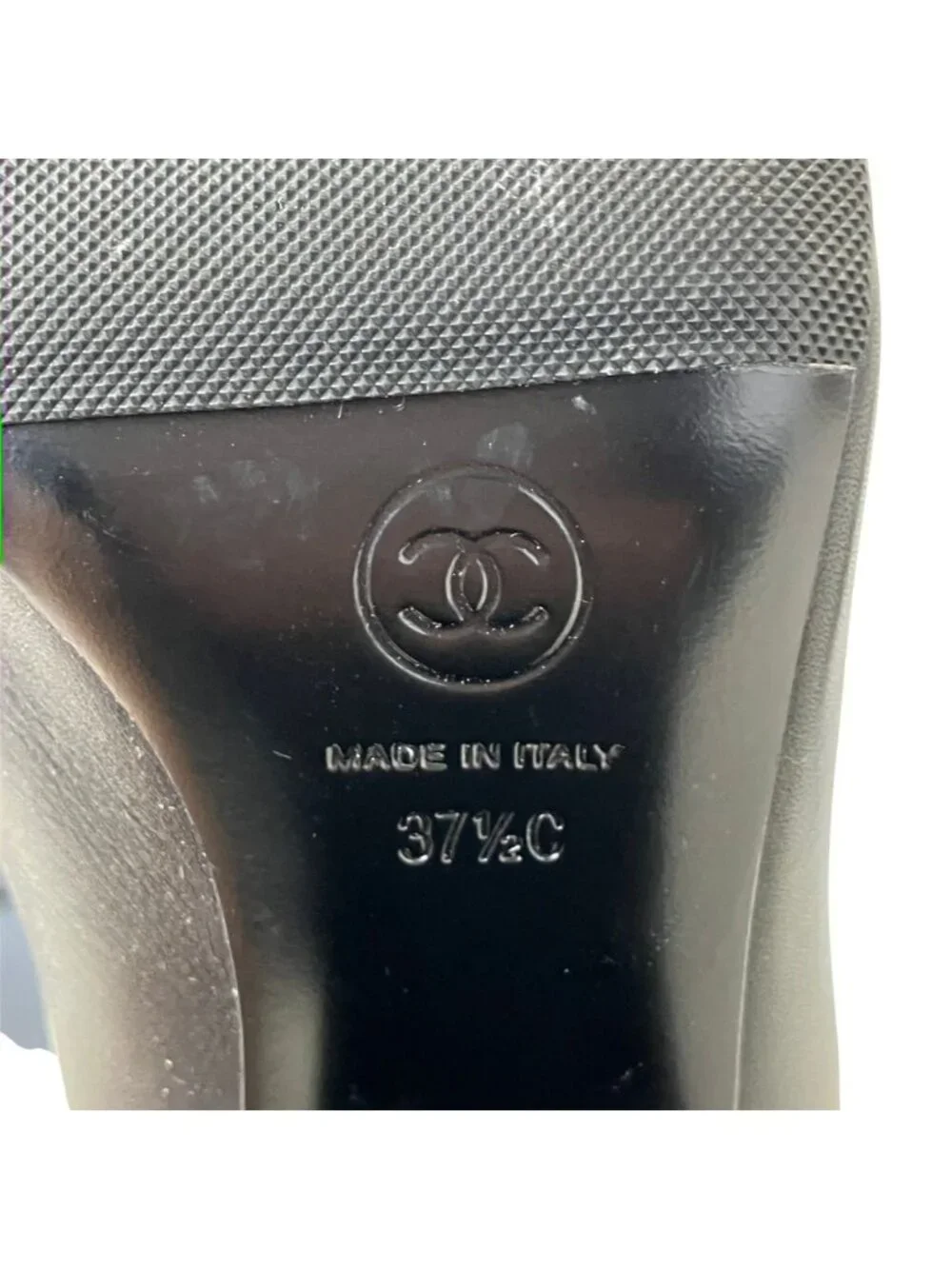 Chanel CC Logo Leather Ankle Boots 37.5 Equivalent Black